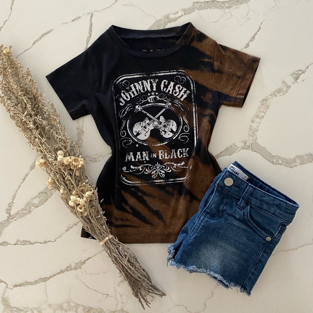 3T- Johnny Cash Bleached shirt